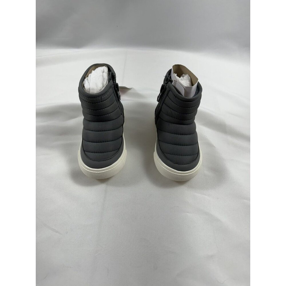 New!! Toddler Boys Ainsley Zipper Booties - Cat & Jack Gray W/ Green Back Size 5